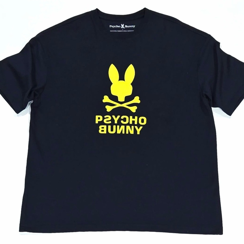 Psycho Bunny Black Tee with Yellow Logo
